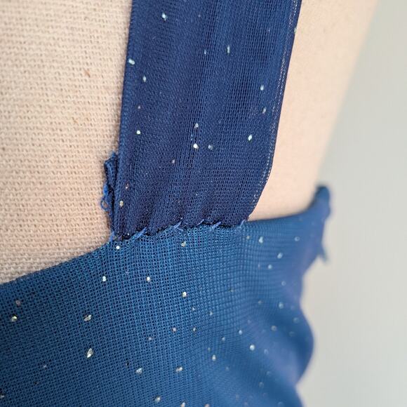 Vintage Nites Prom Dress Maxi Gown 6 Blue Teal Y2K Fairy Ombre Ruffle Glam 90s - Picture 11 of 11